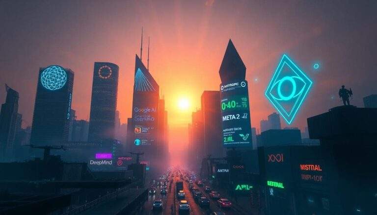 cyberpunk ai companies skyscrapers cityscape 18871358